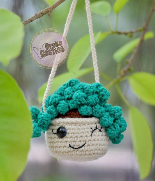 Pearly Pot Crochet Car Charm