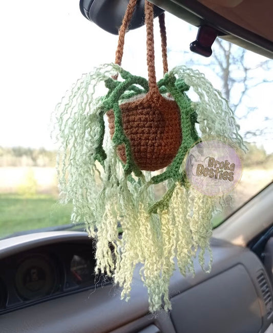 Frilly Plant Crochet Car Charm