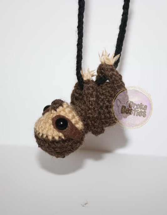 Siddy Sloth Crochet Hanging Car Charm